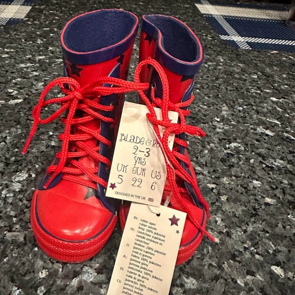 Red and Blue Kids Star Boots